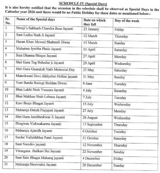 Haryana में सरकारी छुट्टियों का कैलेंडर जारी, देखिए लिस्ट