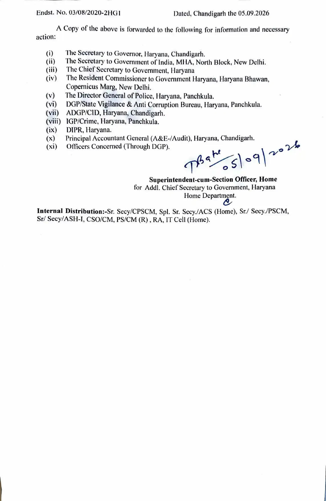 हरियाणा में बड़ा प्रशासनिक फेरबदल, इन IPS- HPS अफसरों का हुआ तबादला