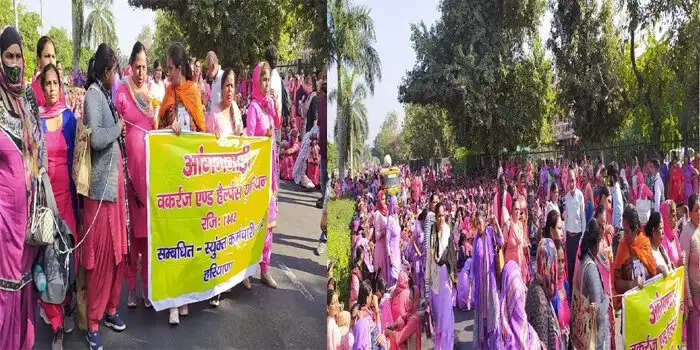 आंगनबाडी वर्कर ने अपनी मांगो को लेकर रात हाउसिंग बोर्ड चौंक पर किया प्रदर्शन, आज मंत्री के साथ मीटिंग करवाने का दिया आश्वासन