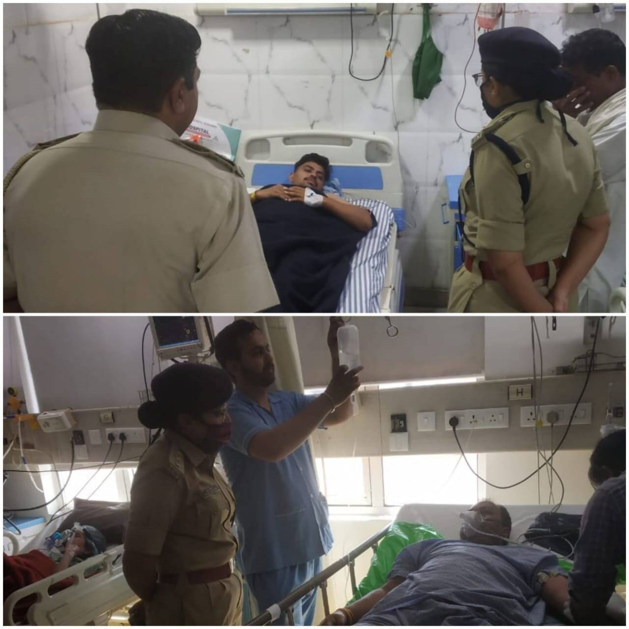 गोली लगने से घायल दुकानदारों का हाल जानने पहुंची ASP पूजा वशिष्ट