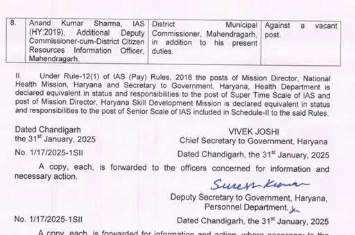 मंत्री अनिल विज के बगावती तेवर देख एक्शन मोड में सरकार, अंबाला DC सहित 7 अधिकारियों का किया ट्रांसफर