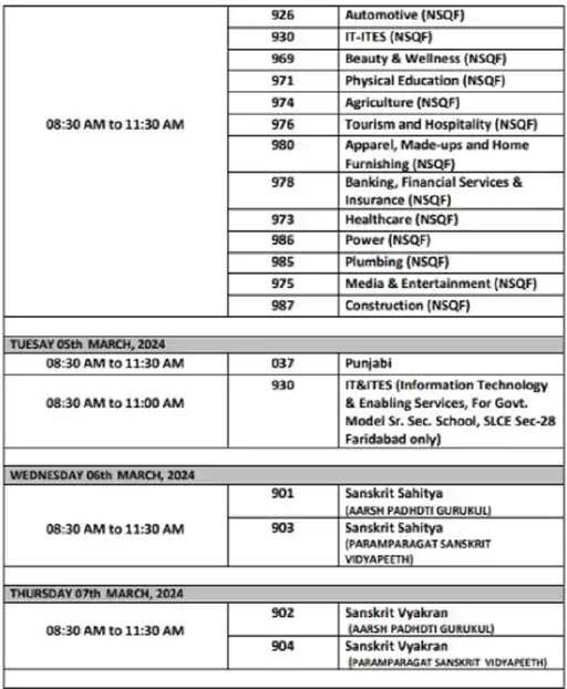 हरियाणा विद्यालय शिक्षा बोर्ड ने 9वीं और 11वीं की Datesheet जारी