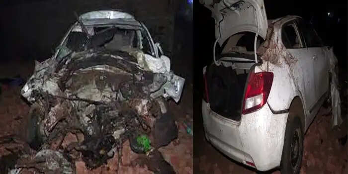 सड़क किनारे रखी ईंटों से टकराई कार, हादसे में 5 लोगों की हुई मौत, 1 की हालत गंभीर