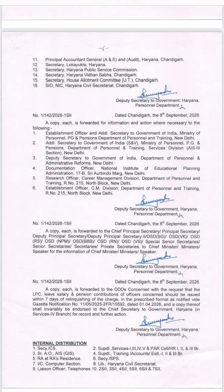 IAS-HCS Transfer: हरियाणा में कई IAS- HCS अधिकारियों का तबादला, यहां देखें पूरी लिस्ट
