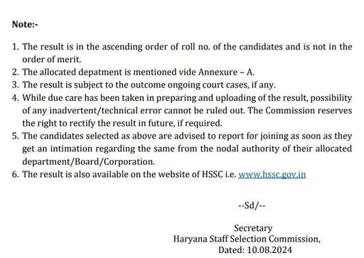 Haryana में HSSC ने ग्रुप-D भर्ती का Result किया जारी, Result Click करके देखे &nbsp;