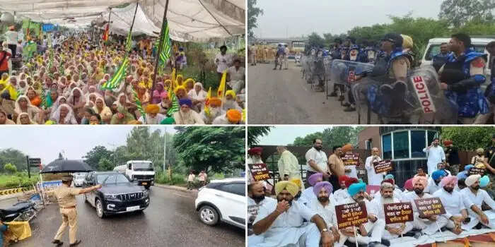 पंजाब-हरियाणा के किसानों का हल्ला बोल, चंडीगढ़-मोहाली बॉर्डर सील