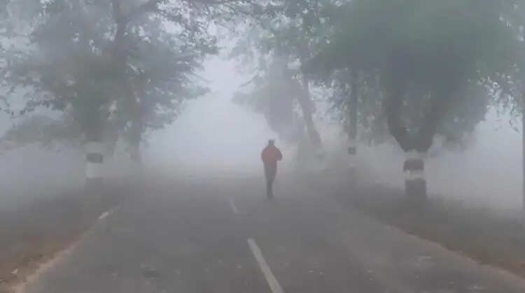 बीते दिन की धूप के बाद,बूंदाबांदी से एक तरफ धूंध  हटी तो ठिठुरन भी बढ़ी