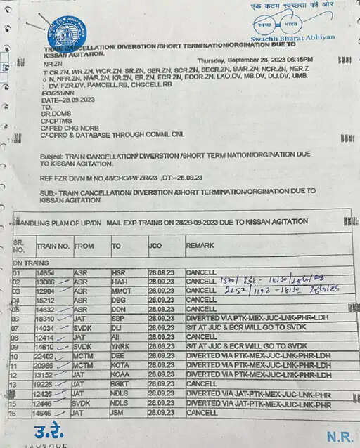 रेल रोको आंदोलन के चलते 36 ट्रेनें हुई रद्द, 22 का करना पड़ा रुट डायवर्ट
