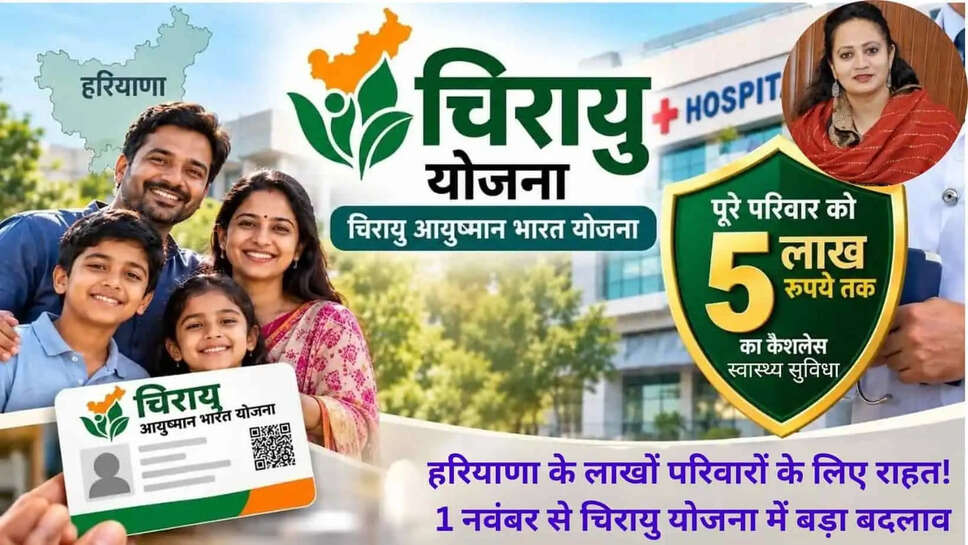 1 नवंबर से चिरायु योजना का नया नियम, 6 लाख रुपये वार्षिक&nbsp;आय वाले परिवार भी करा सकेंगे 5 लाख रुपए तक का इलाज