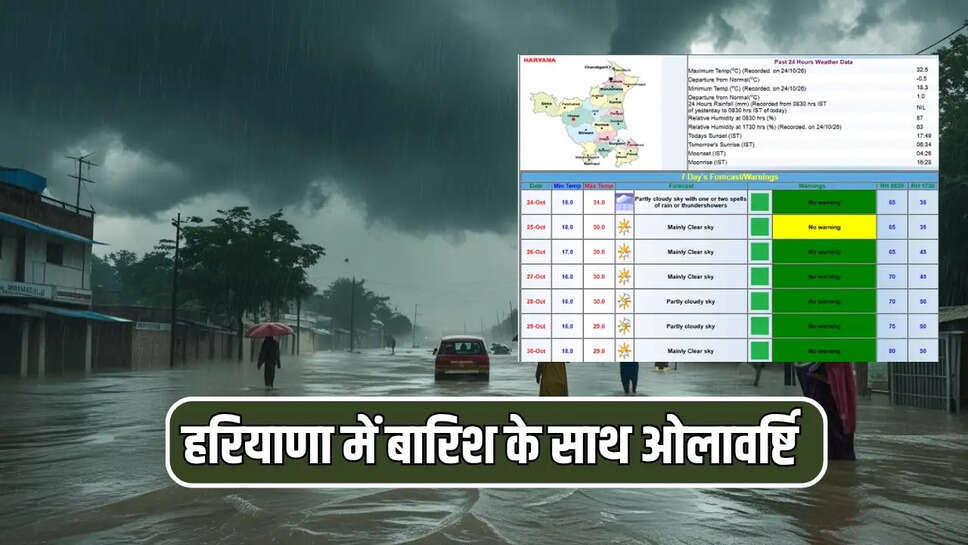 हरियाणा में बारिश के साथ ओलावर्ष्टि 