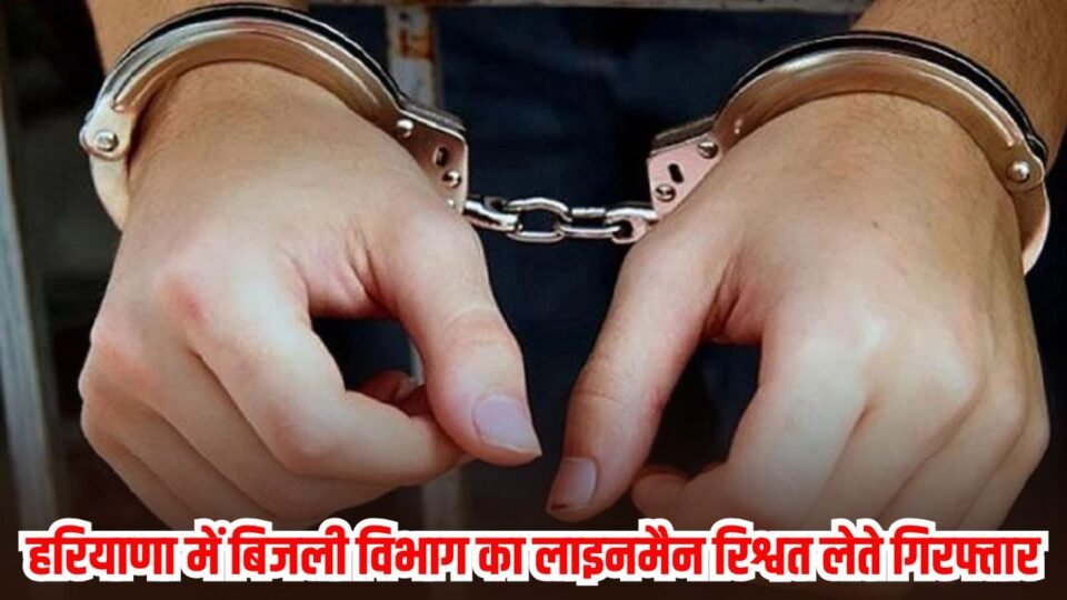 हरियाणा में बिजली विभाग का लाइनमैन रिश्वत लेते रंगे हाथ गिरफ्तार, इस एवज में मांगे थे 30 हजार रूपये