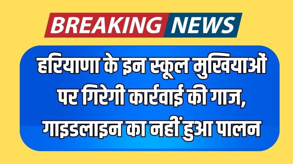 हरियाणा के इन स्कूल मुखियाओं पर गिरेगी कार्रवाई की गाज, गाइडलाइन का नहीं हुआ पालन